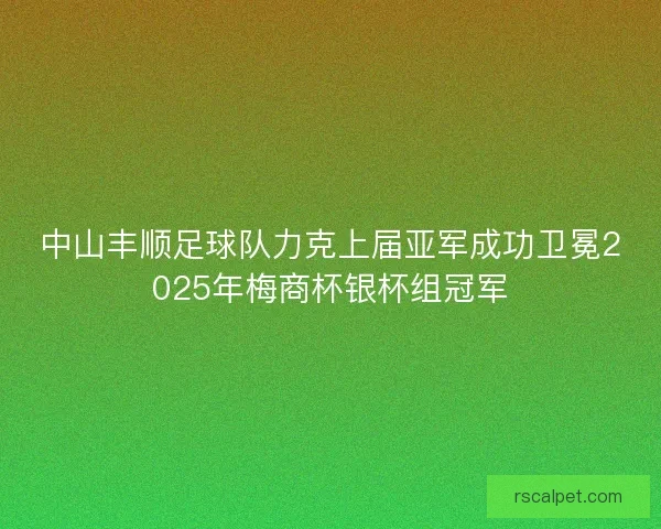 中山丰顺足球队力克上届亚军成功卫冕2025年梅商杯银杯组冠军
