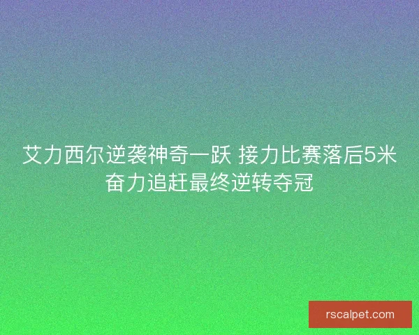 艾力西尔逆袭神奇一跃 接力比赛落后5米奋力追赶最终逆转夺冠