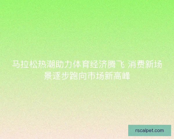马拉松热潮助力体育经济腾飞 消费新场景逐步跑向市场新高峰 马拉松热潮助力体育经济腾飞 消费新场景逐步跑向市场新高峰